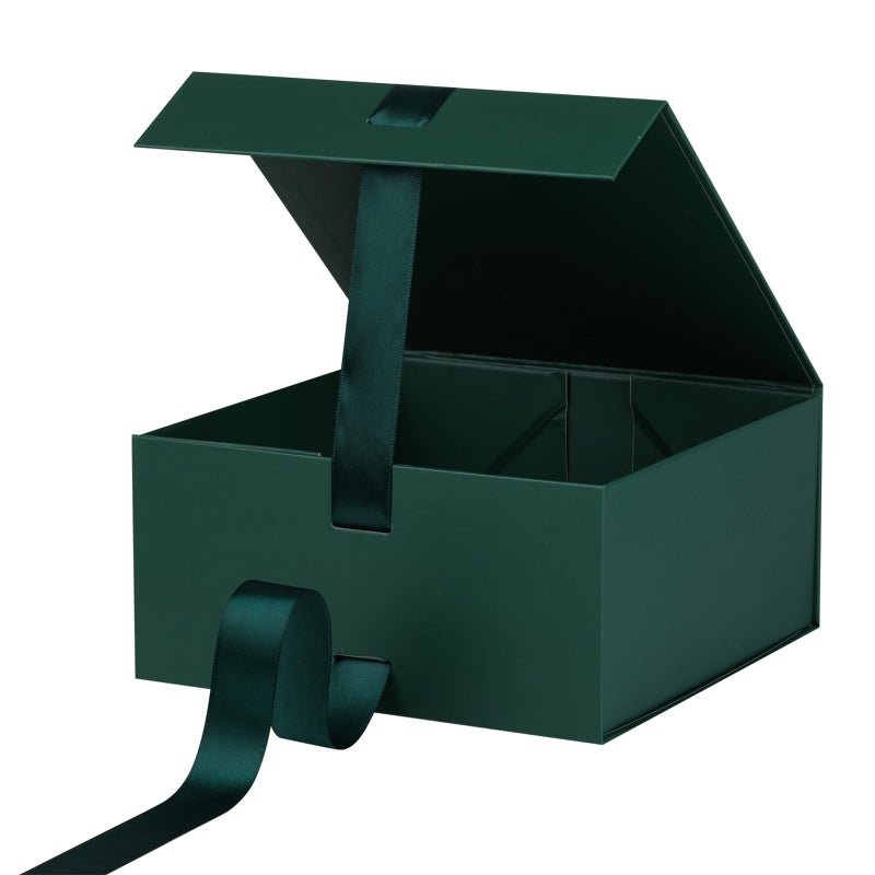 OEMVALATY Green Gift Box,6x6x3 Inches Gift Boxes with Lids for Presents with Magnetic Closure and Ribbon for Wedding,Storage,Birthday - Image 3