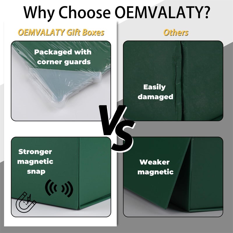 OEMVALATY Green Gift Box,6x6x3 Inches Gift Boxes with Lids for Presents with Magnetic Closure and Ribbon for Wedding,Storage,Birthday - Image 5
