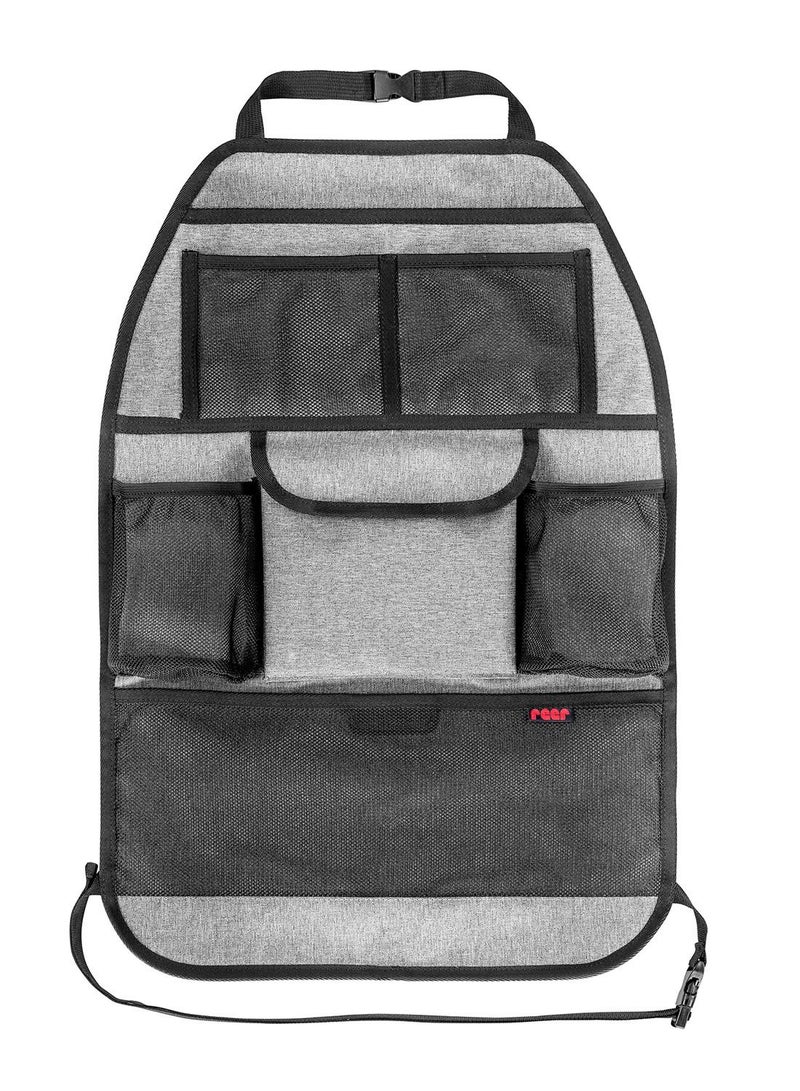 REER TravelKid Tidy car seat organizer,  For All Car Seats, Including Sports Seats, Gray - Image 1