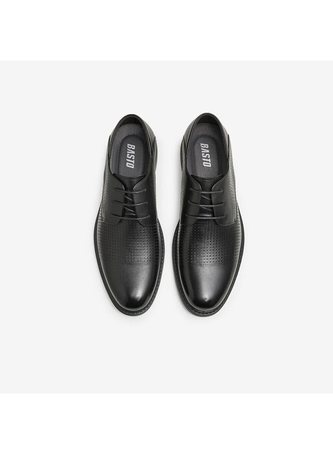 Basto Genuine Leather Youth Office Brogue Perforated Breathable Business Dress Shoes Men's Wedding Shoes - Image 2