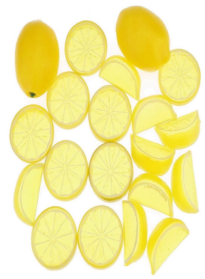 Woration 20 Pack Simulation Lemon & Slices Blocks Set, Artificial Plastic Lemon Slice Lifelike Fake Lemon Decor Fake Fruit for Wedding Photography Prop Party Display - Image 4