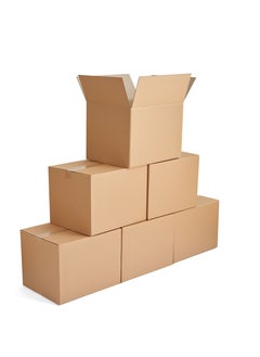 HYFY [5 PCS] Carton box Large Double Wall Recyclable Corrugated Cardboard Box Moving Boxes Cardboard Boxes Cardboard Recyclable Shipping Boxes For Mailing Box Packaging Carton Boxes 5 ply 45x45x45cm