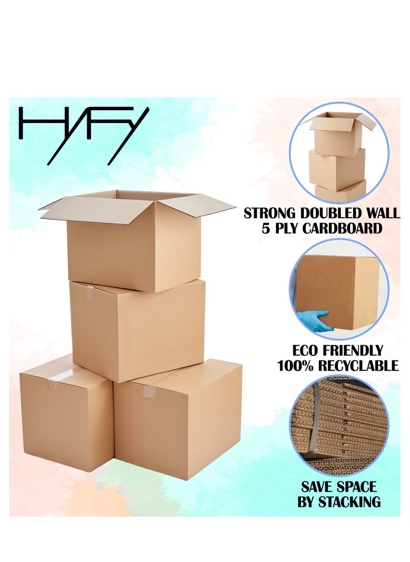 HYFY - HYFY [5 PCS] Carton box Large Double Wall Recyclable Corrugated Cardboard Box Moving Boxes Cardboard Boxes Cardboard Recyclable Shipping Boxes For Mailing Box Packaging Carton Boxes 5 ply 45x45x45cm - Image 1
