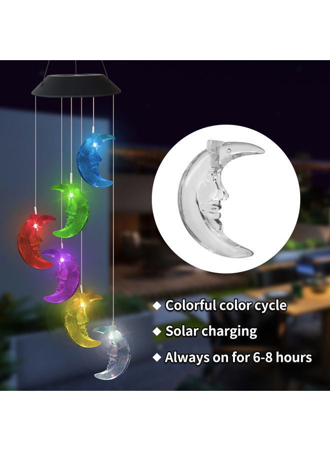 NIBEMINENT LED Moon Style Solar Wind Chime Lamp Multicolour 81cm - Image 3