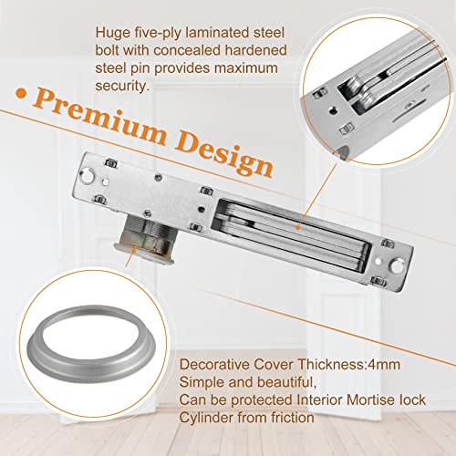 Casmer Storefront Door Mortise Lock Deadbolt Aluminum storefront Mortise Door Lock Hook Deadbolt Double Cylinder - Storefront Entry Door Lock Set (1-1/8" Backset) - Image 4
