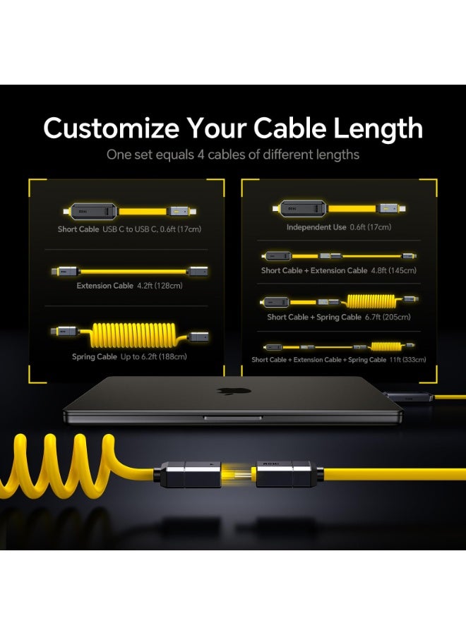 Aohi AOHi MagFlash 2-in-1 USB-C Cable Set – 240W PD3.1 Fast Charging + 512GB SSD Storage, USB 3.2 Gen 2 Type-C (Up to 1000MB/s) – Compatible with MacBook, iPhone, iPad, Galaxy, Dell, Razer, and More (Amber) - Image 3