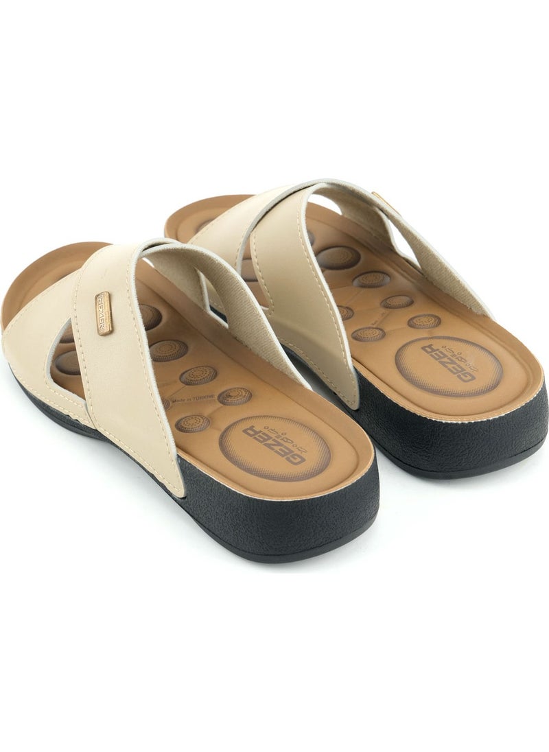 Gezer - Women's Summer Faux Leather Comfortable Sole Daily Slippers - Image 1
