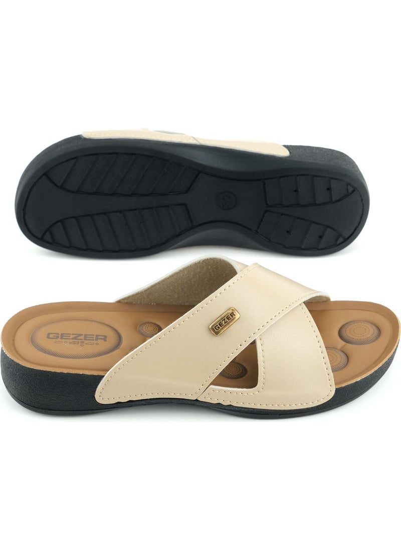 Gezer - Women's Summer Faux Leather Comfortable Sole Daily Slippers - Image 1