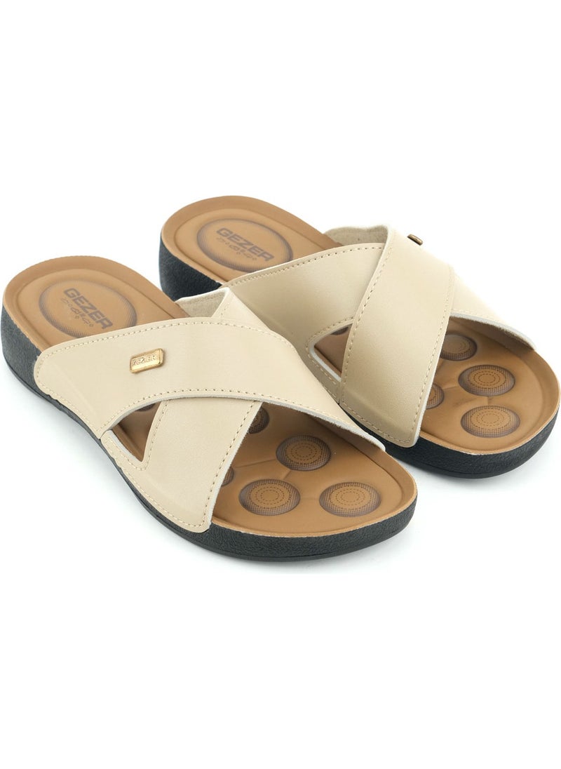 Gezer - Women's Summer Faux Leather Comfortable Sole Daily Slippers - Image 1