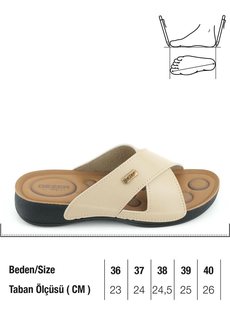 Gezer - Women's Summer Faux Leather Comfortable Sole Daily Slippers - Image 1