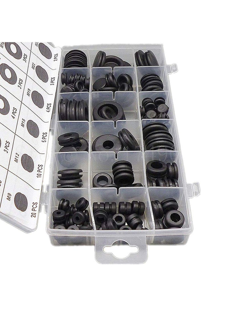 DIY Crafts DIY Crafts CTDIYHI23950 Accessories 125pcBoxs Black Ring Rubber Grommet Firewall Hole Plug Assortment Electrical Wire Sealing Gasket Kit  - Image 1