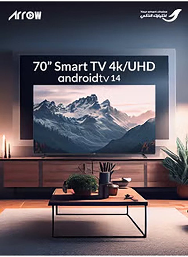 ARRQW - 70 Inch WEB OS Smart LED TV,Built-In Wi-Fi, Smart Apps Shahid, YouTube, Netflix, HDMI And USB Connectivity, Quad-Core, 1.5 GB RAM, 8 GB Memory, RO-70LPW - Image 1
