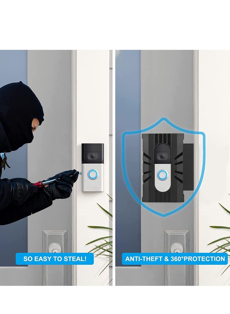 Zikra Doorbell Mount Anti-Theft Video Doorbell Holder for Apartment Renter Friendly Ring Doorbell Bracket, Doorbell No-Drill Mount Fit for Most Doorbell Camera Accessories - Image 2