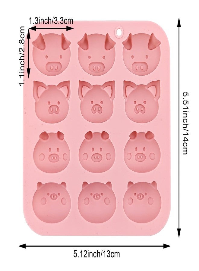Arvintas 2 PACK Fun Piggy Silicone Molds for Chocolate, Cartoon Pig Face Silicone Soap Mould for Cake Decoration Baking Kitchen Mould - Image 2