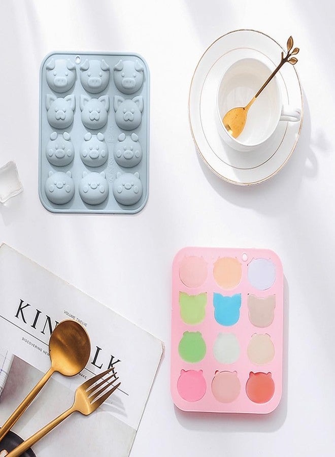 Arvintas 2 PACK Fun Piggy Silicone Molds for Chocolate, Cartoon Pig Face Silicone Soap Mould for Cake Decoration Baking Kitchen Mould - Image 4