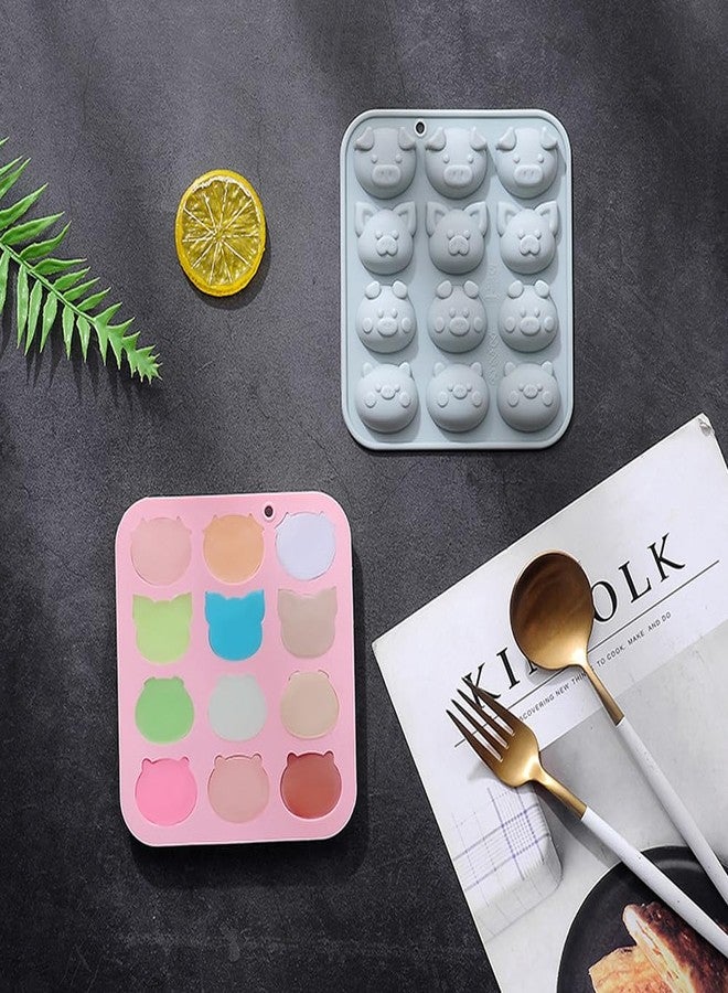 Arvintas 2 PACK Fun Piggy Silicone Molds for Chocolate, Cartoon Pig Face Silicone Soap Mould for Cake Decoration Baking Kitchen Mould - Image 5