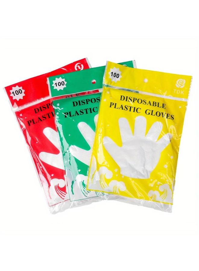 100 Pcs Disposable PE Gloves Food Grade Plastic Kitchen Catering Sanitary - Image 1