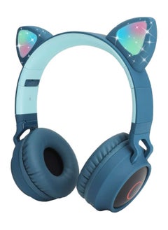 Wireless Bluetooth Kids Headphones, Cat Ears Bluetooth Over Ear Headphones Volume Limiting,LED Lights, FM Radio, TF Card, Aux, Mic for iPhone