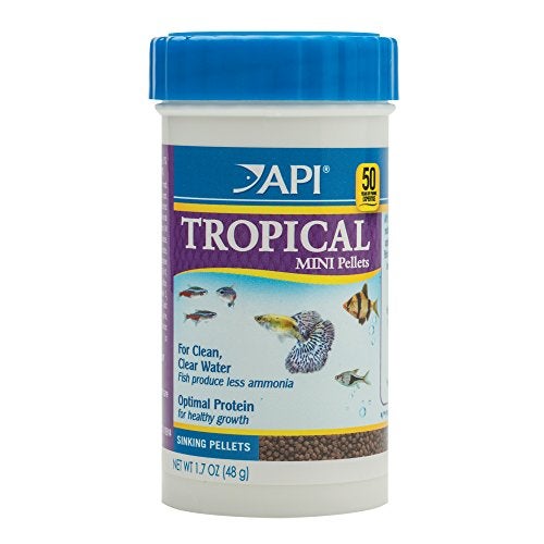 API TROPICAL MINI PELLETS Mini Sinking Pellets Fish Food 1.7-Ounce Container - Image 1