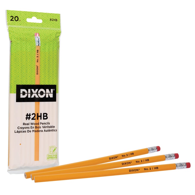 Dixon No. 2 Yellow Pencils, Wood-Cased, Black Core, 20-Pack (14420) - Image 2