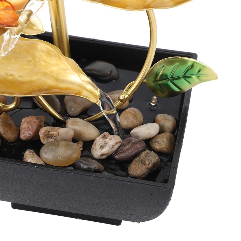 Indoor Lotus Leaf Water Fountain with LED Light Adjustable Flowing Water for Home Office - Image 4