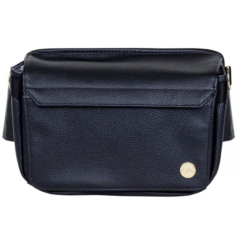 CleverMade Crossbody Diaper Bag Tote and Baby Bottle Hip Pack - Stroller Organizer with Adjustable Straps and Multiple Storage Pockets for Diapers, Wipes, Burp Cloths, and Other Essentials - Black - Image 1