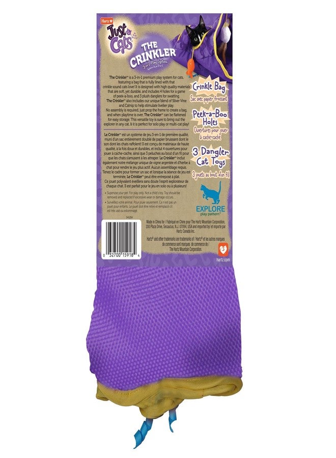 هارتز الجديد، لعبة "ذا كرينكلر" للقطط، لعبة ضخمة 3 في 1 للقطط مع كرمة فضية ونعناع بري، حقيبة قابلة للطي، فتحات للاختباء، 3 ألعاب معلقة - Image 2