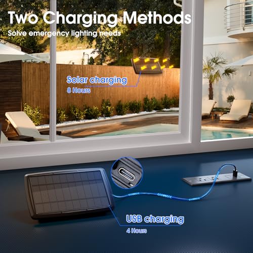 KYY 54(48+6) FT Solar String Lights Outdoor with USB Port Remote, Waterproof and Shatterproof Patio with Solar Powered Panel, LED Vintage Edison Bulbs, Heavy-Duty and UL Listed Market Lights - Image 5