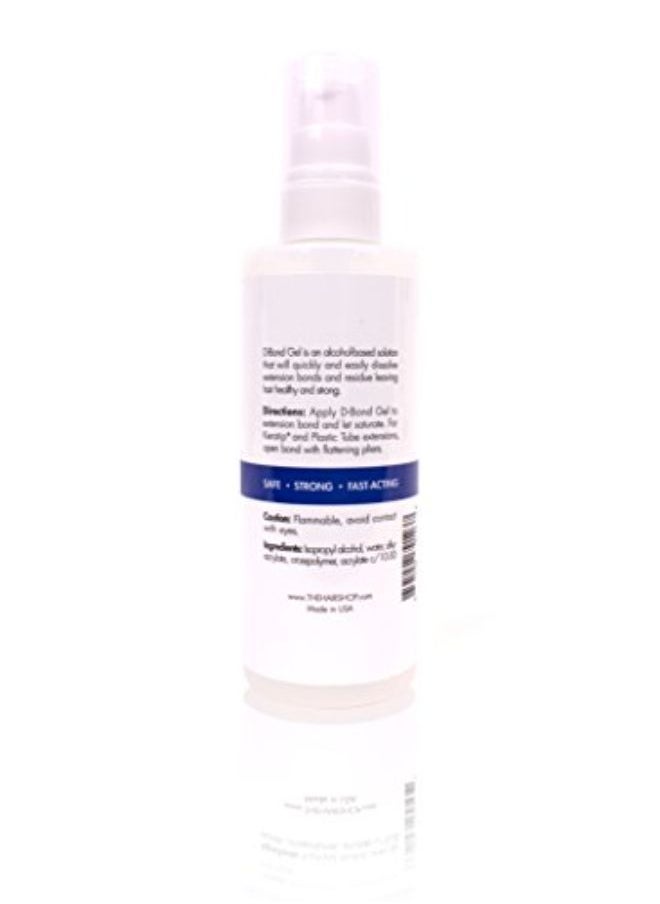 The Hair Shop مزيل جل D Bond من The Hair Shop، مزيل لاصق Keratin Glue Fusion Pre Bonded U-Tip لشعر Keratip الفائق أو العادي، الأفضل لغراء الكيراتين، والأشرطة اللاصقة والمشابك (زجاجة 4 أونصة)  - Image 5