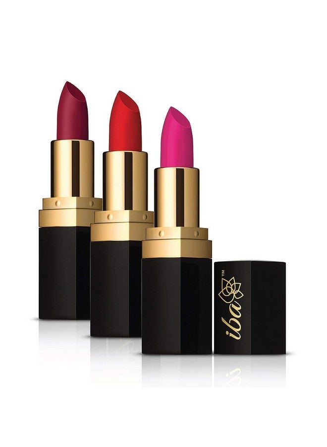 إيبا مجموعة مكونة من 3 قطع من مجموعة Party Ready Long Stay Matte متعددة الألوان (M06 Bold Red + M12 Pink Orchid + M09 Berry Punch) للنساء ذات صبغة عالية - Image 1