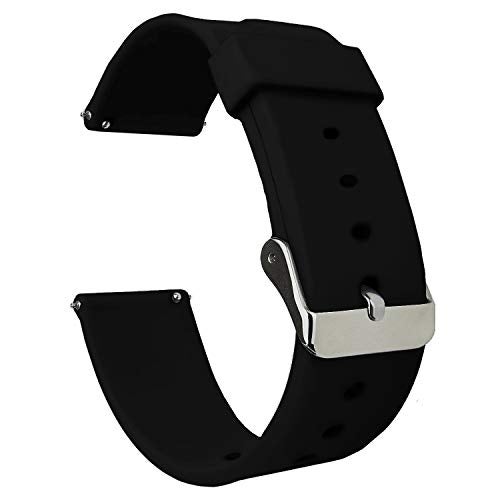 ACM Watch Strap Silicone Belt 22Mm Compatible With Noise Colorfit Pro 3, 4, 5, Max, Alpha & Assist Smartwatch Casual Classic Band, Black - Image 1