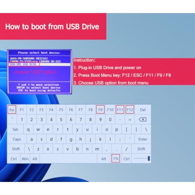 32GB Bootable USB Drive for Windows 11/10: Password Reset, WiFi/LAN Support, UEFI Legacy Compatible, Reinstall/Upgrade/Recovery, WINPE Repair Tool, Universal PC Compatibility - Image 5