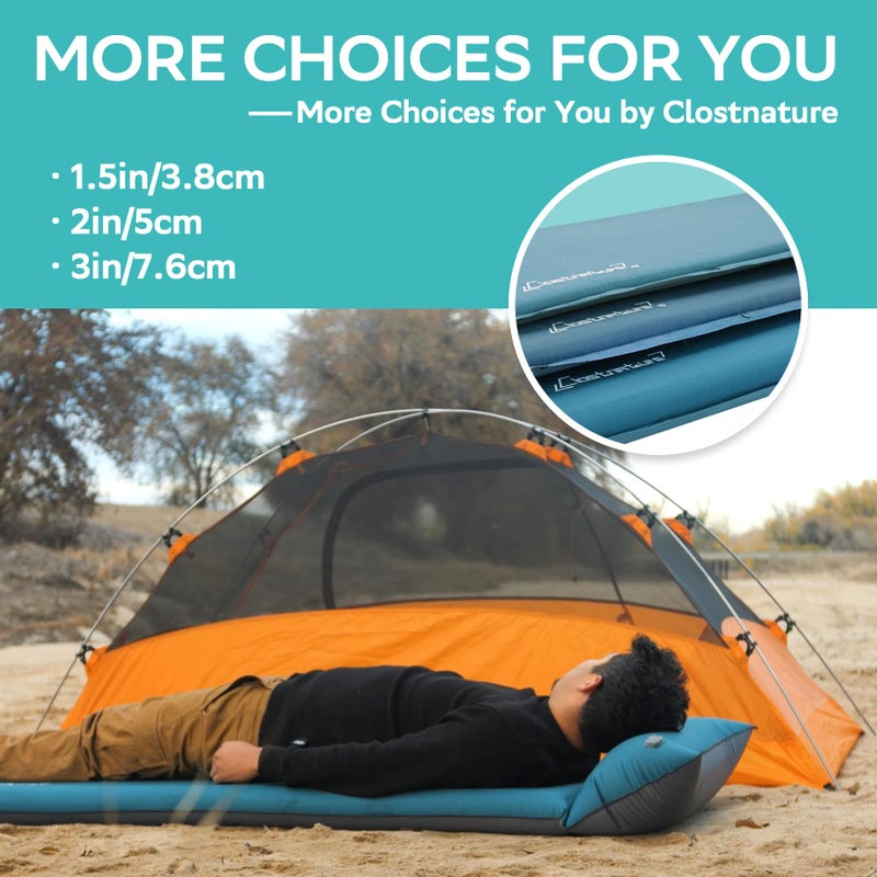 Clostnature Self Inflating Sleeping Pad for Camping - 1.5/2/3 inch Camping Pad, Lightweight Inflatable Camping Mattress Pad, Insulated Foam Sleeping Mat for Backpacking, Tent, Hammock - Image 5