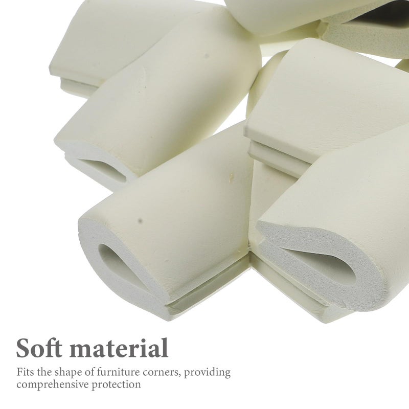 12 Pcs Foam Corner Protectors U Shaped Furniture Edge Guard Ivory White - Image 4