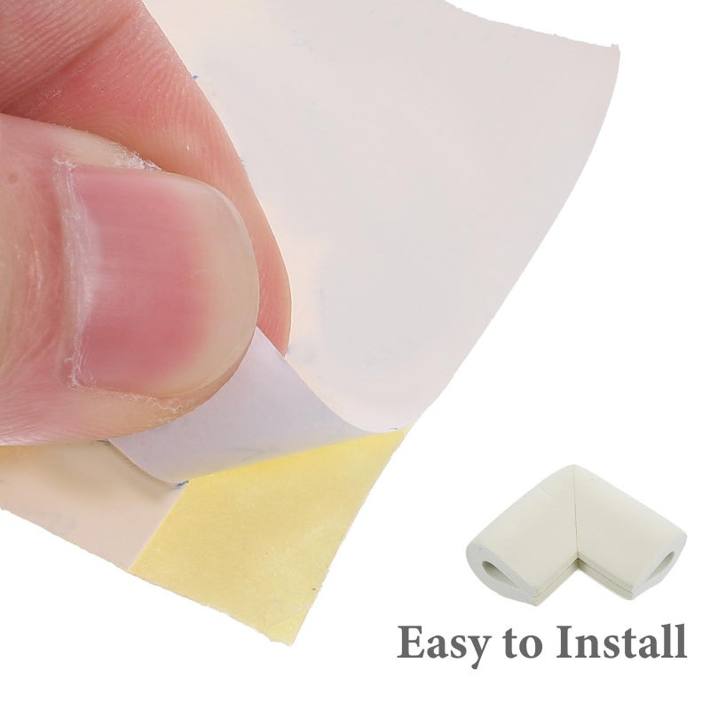 12 Pcs Foam Corner Protectors U Shaped Furniture Edge Guard Ivory White - Image 5
