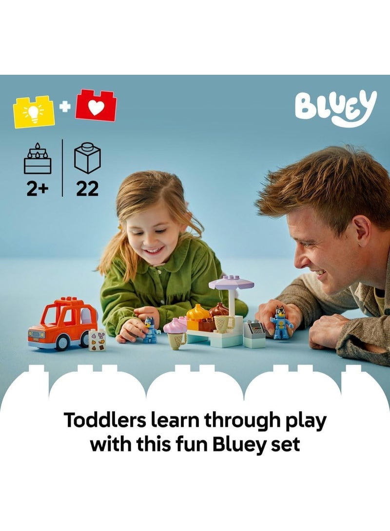 ليغو LEGO Bluey: Ice Cream Trip with Bluey - Ice Cream Stand & Vehicle Playset - 10458 - Image 5