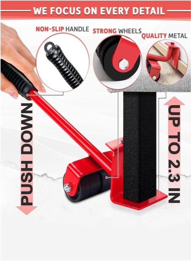 Bukela Furniture Moving Tools, Heavy Duty Object Mover, Furniture Heavy Object Moving, 5 Piece Mover Set, Moving Tools Moving Tools, Hardware Tools, Sliding Roller Moving Tools, Durable Furniture Lifter Sliding Rollers - Image 3