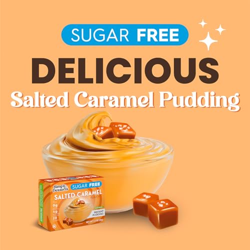 Simply Delish Simply Desserts Salted Caramel Instant Pudding, Sugar-Free, 6-Pack – Healthy Dessert, Keto Snacks, Vegan & Diabetic-Friendly, Kosher, 1.7 Oz Ea - Image 3
