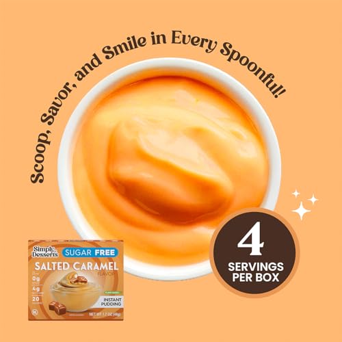 Simply Delish Simply Desserts Salted Caramel Instant Pudding, Sugar-Free, 6-Pack – Healthy Dessert, Keto Snacks, Vegan & Diabetic-Friendly, Kosher, 1.7 Oz Ea - Image 5
