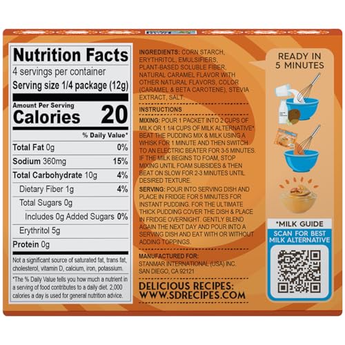 Simply Delish Simply Desserts Salted Caramel Instant Pudding, Sugar-Free, 6-Pack – Healthy Dessert, Keto Snacks, Vegan & Diabetic-Friendly, Kosher, 1.7 Oz Ea - Image 2