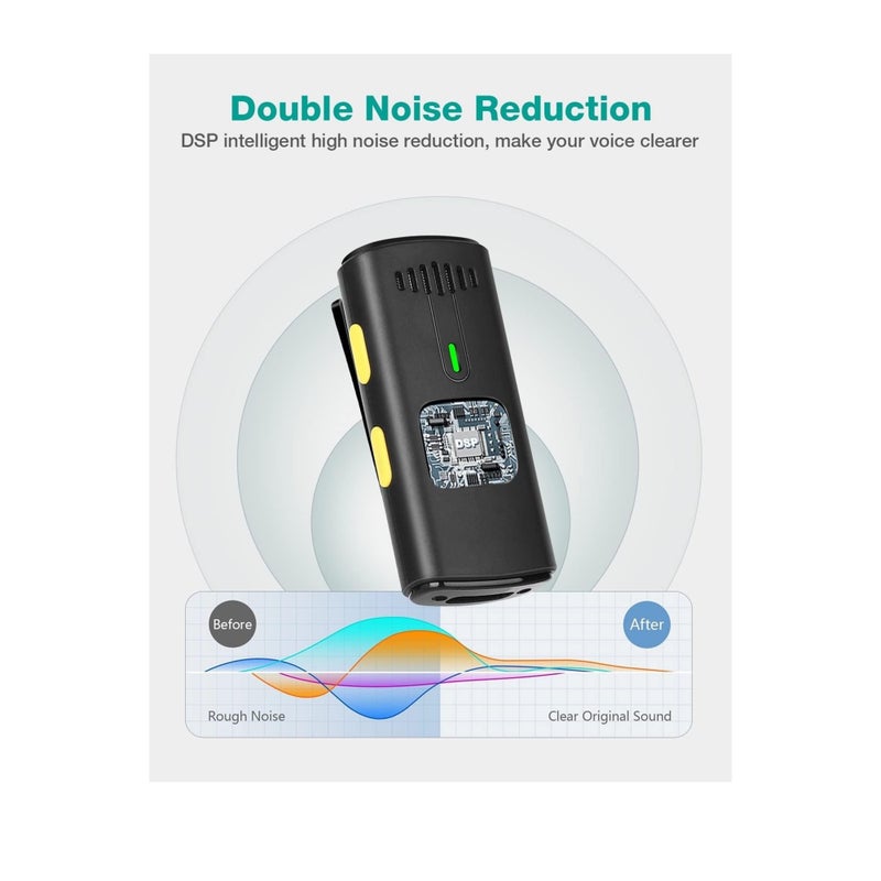 SOLARAE K10 Wireless Lavalier Microphone for iPhone iPad, iPhone Microphone Noise Canceling, Lapel Microphone with 2 Mini Microphones, Lav Mic for YouTube, Facebook and TikTok - Image 4