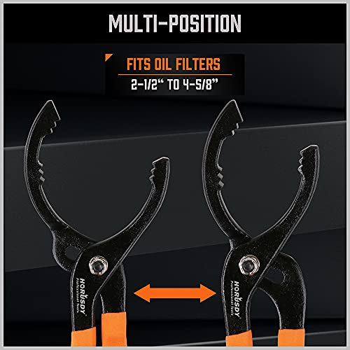 HORUSDY 12" Adjustable Oil Filter Pliers, Adjustable Oil Filter Wrench Removal Tool (Orange) - Image 5