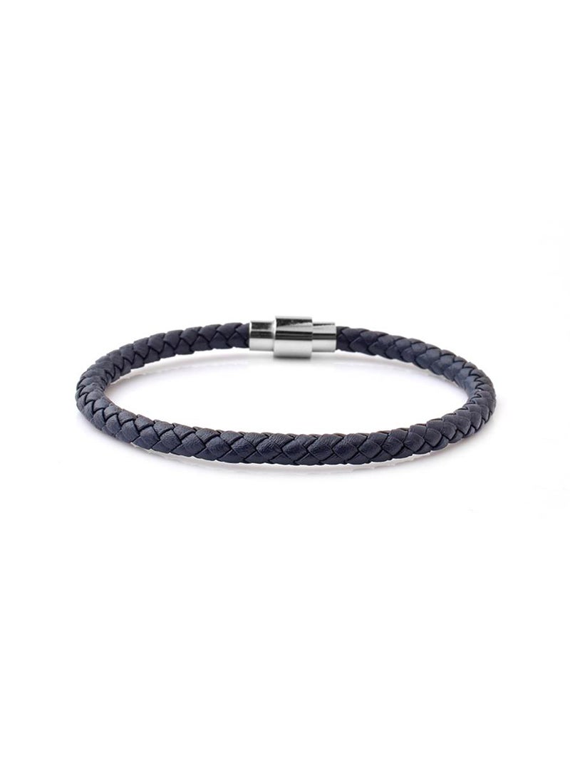 Riblor - Vittorio Leather Bracelet Navy Blue - Image 1