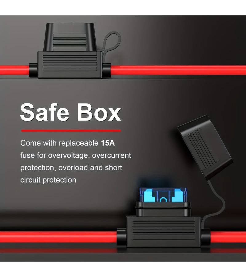 كابل تمديد موصل SAE Flush Mount 12 AWG 10 قدم، مقبس طاقة ثنائي الأطراف لتوصيل المنفذ الجداري الجانبي للمركبات الترفيهية (RV) - Image 3