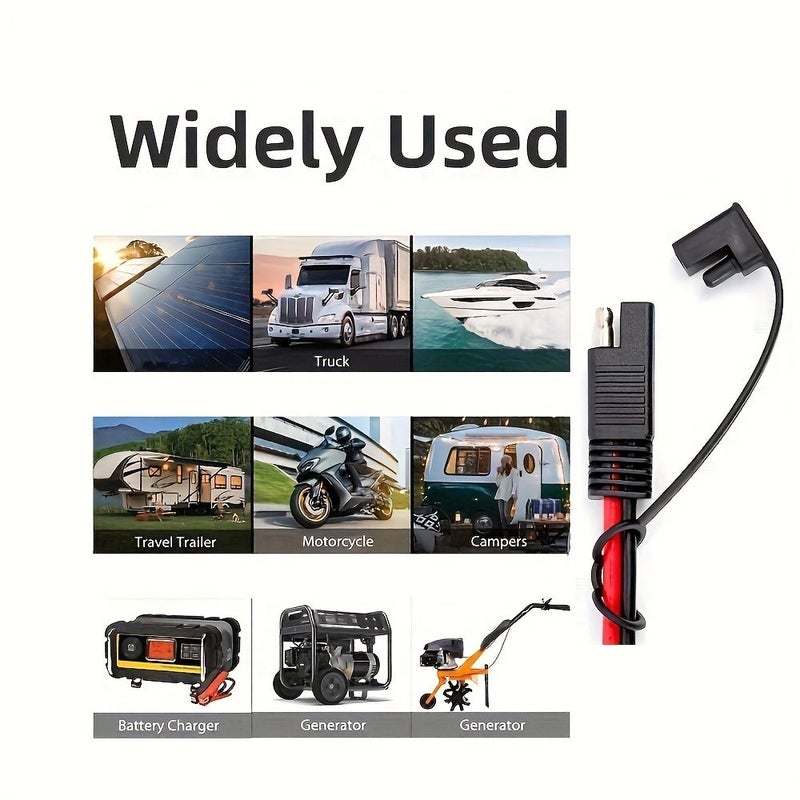 كابل تمديد موصل SAE Flush Mount 12 AWG 10 قدم، مقبس طاقة ثنائي الأطراف لتوصيل المنفذ الجداري الجانبي للمركبات الترفيهية (RV) - Image 5