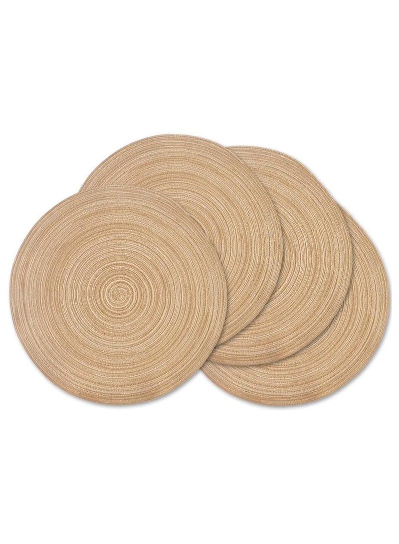 Vparty Round Placemats Set of 4, Braided Circle Place Mats, Washable 12-Inch Table Mats for Kitchen and Dining Table, Durable and Stylish Braided Mats, Easy to Clean, Perfect for Everyday Use and Special Occasions.  - Image 1