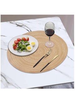 Vparty Round Placemats Set of 4, Braided Circle Place Mats, Washable 12-Inch Table Mats for Kitchen and Dining Table, Durable and Stylish Braided Mats, Easy to Clean, Perfect for Everyday Use and Special Occasions.  - Image 2
