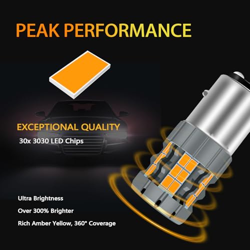 Zyvirexa 1157 LED Turn Signal Bulbs Compatible For Kia Sorento 2003-2020 & 2022-2023 (Front), 2357 Bulb, Amber Yellow, Plug and Play, Pack of 2 - Image 4