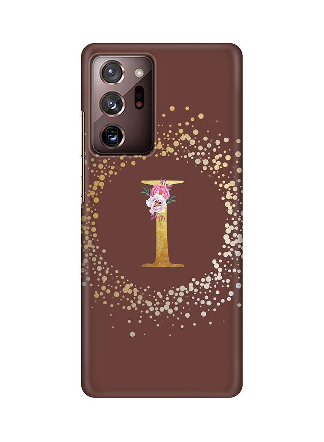 Stylizedd Monogram Slim Cover for Samsung Galaxy Note 20 Ultra Case Custom Initials Letter Floral Pattern Snap Series Mobile Cover Matte Alphabet  - I (Brown) - Image 1