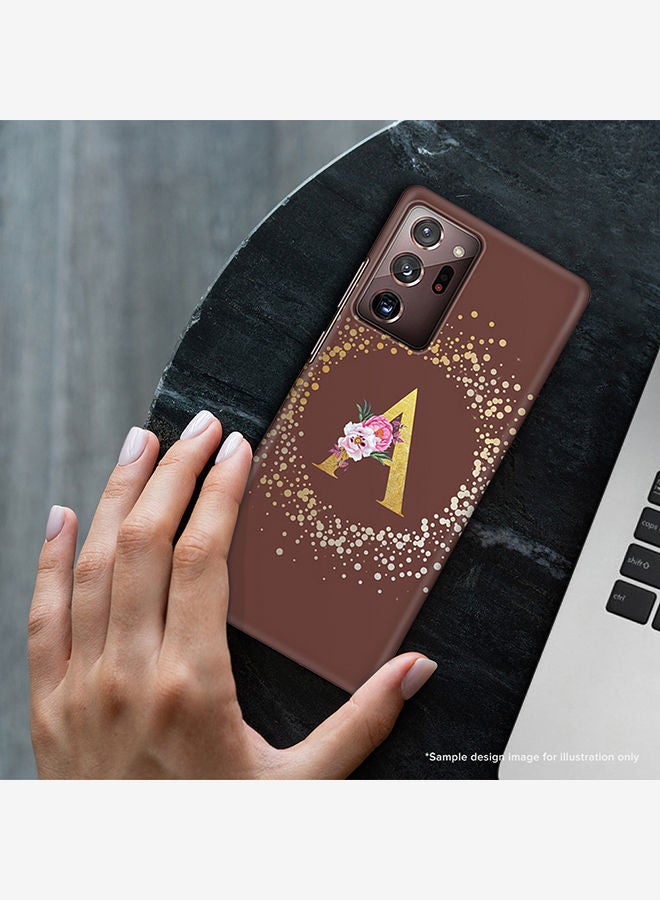 Stylizedd Monogram Slim Cover for Samsung Galaxy Note 20 Ultra Case Custom Initials Letter Floral Pattern Snap Series Mobile Cover Matte Alphabet  - I (Brown) - Image 2